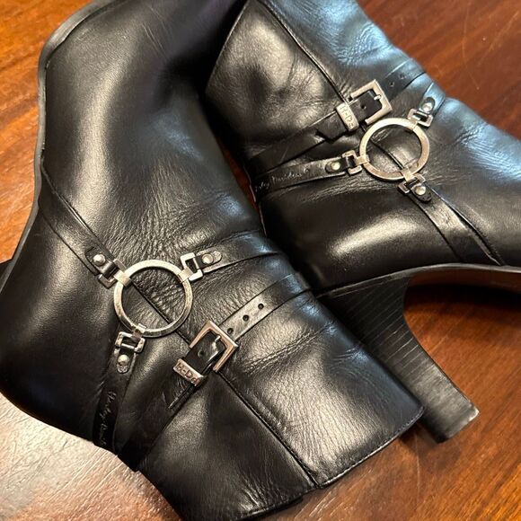 Harley Davidson Snip Toe Black Leather Healed Boots Women’s US 7 M - Picture 6 of 9